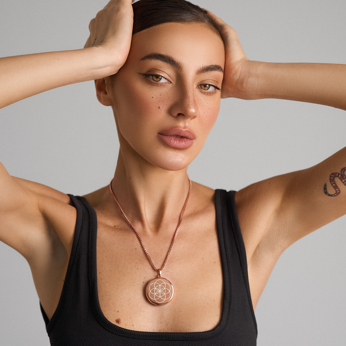 Rose Gold Wearable Wellness Pendant with Light & Sound