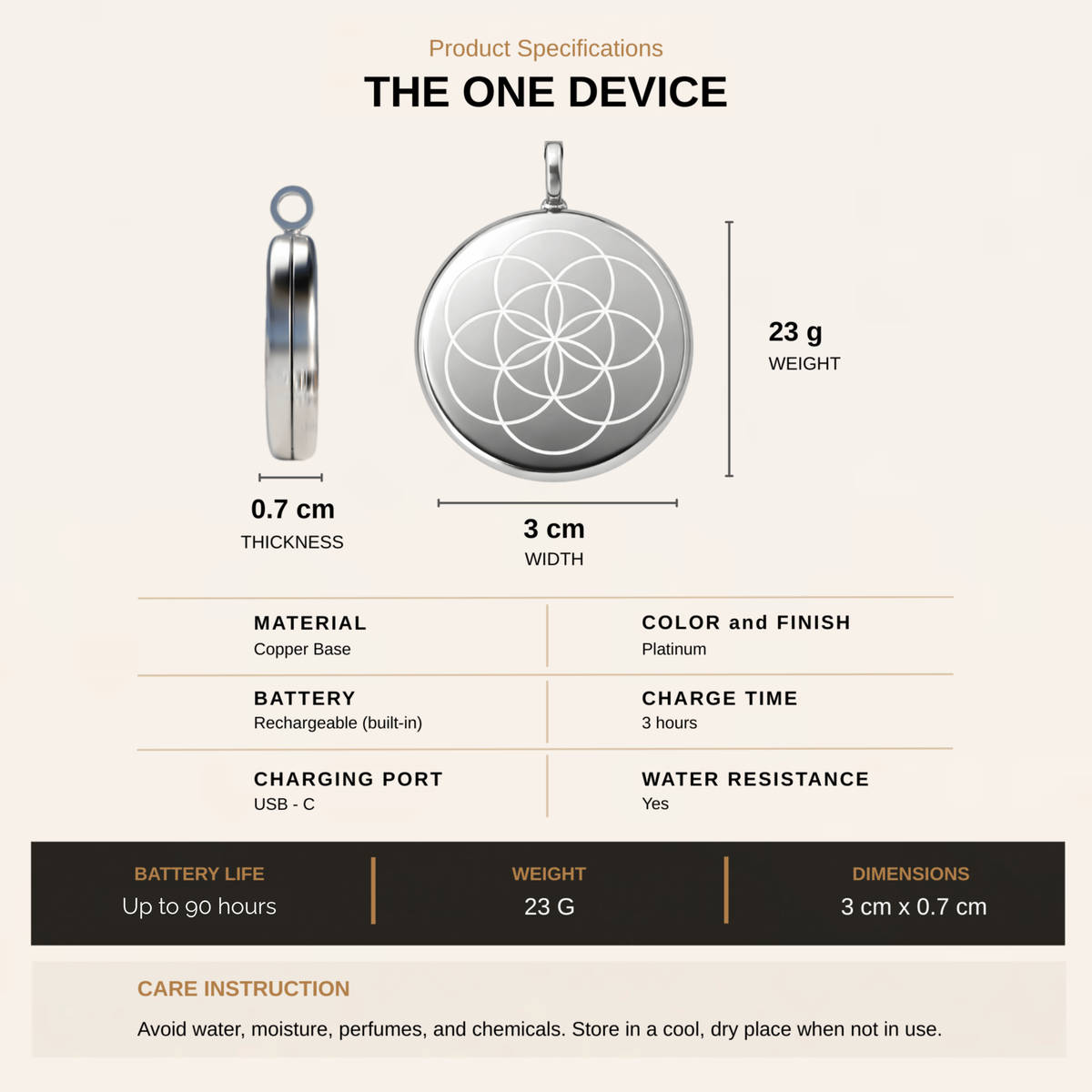 Platinum Wearable Wellness Device – Light & Sound Therapy