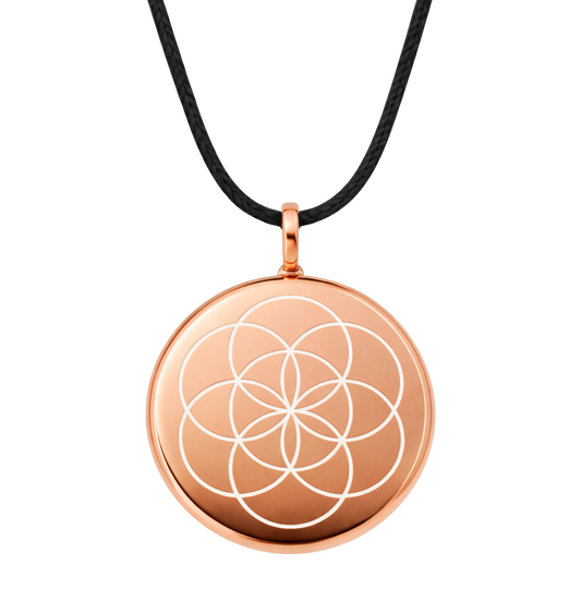 Rose Gold Wearable Wellness Pendant with Light & Sound
