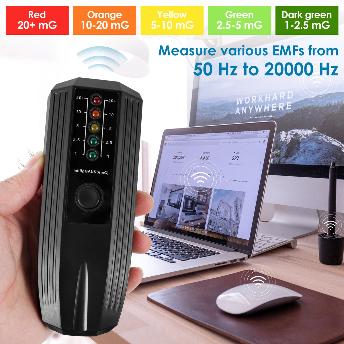 EMF Meter Electromagnetic Field Radiation Detector – Portable
