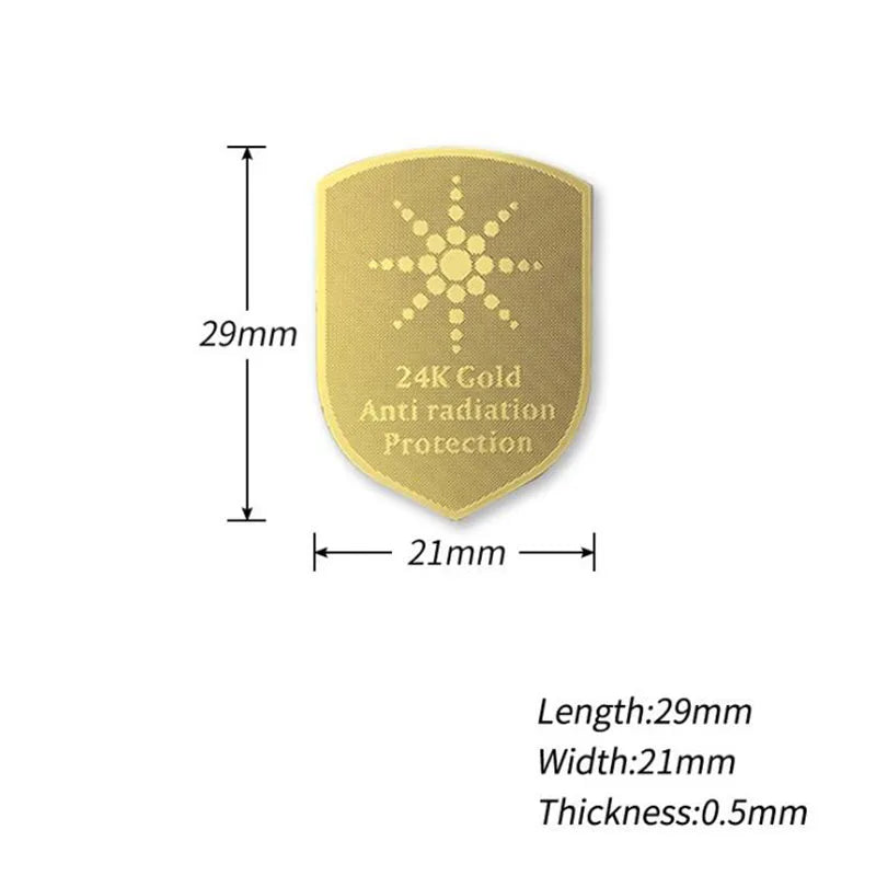 24K Gold Shield EMF sticker size