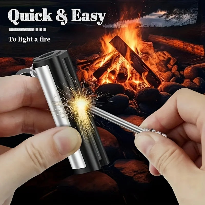 Lighting a campfire with the permanent match