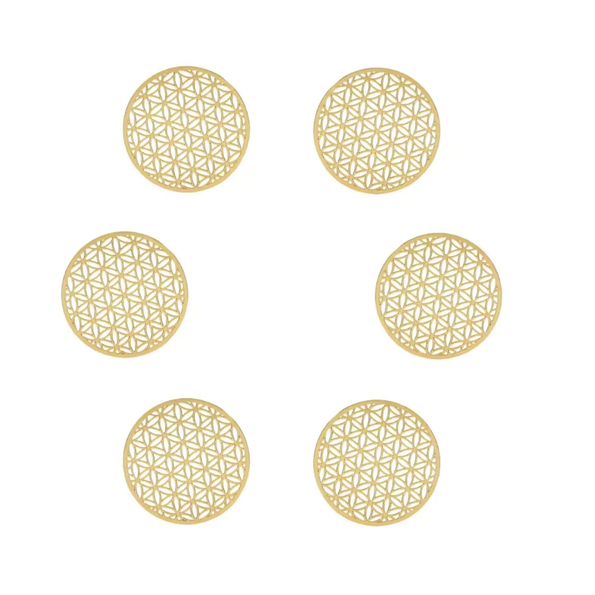 Six Flower of Life gold stickers