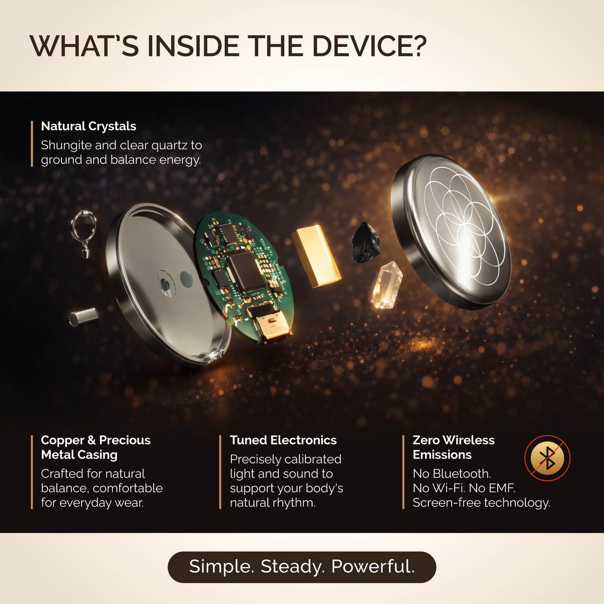Platinum Wearable Wellness Device – Light & Sound Therapy