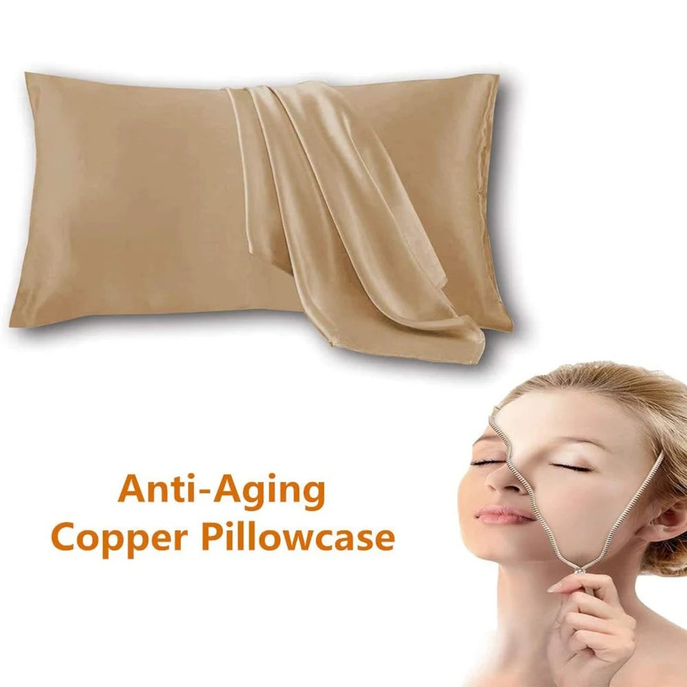 Copper-infused satin pillowcase