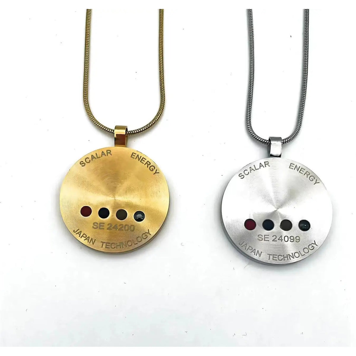 Back of the pendant with stone inlay