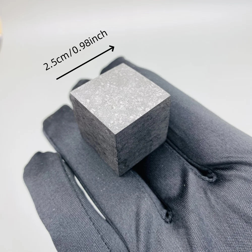 2.5 cm shungite cube in hand