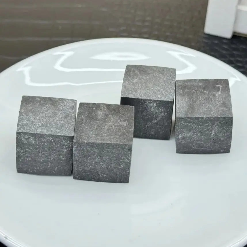 Shungite cubes on a plate