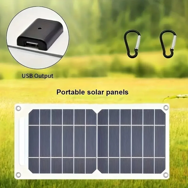 Portable solar panel with USB port