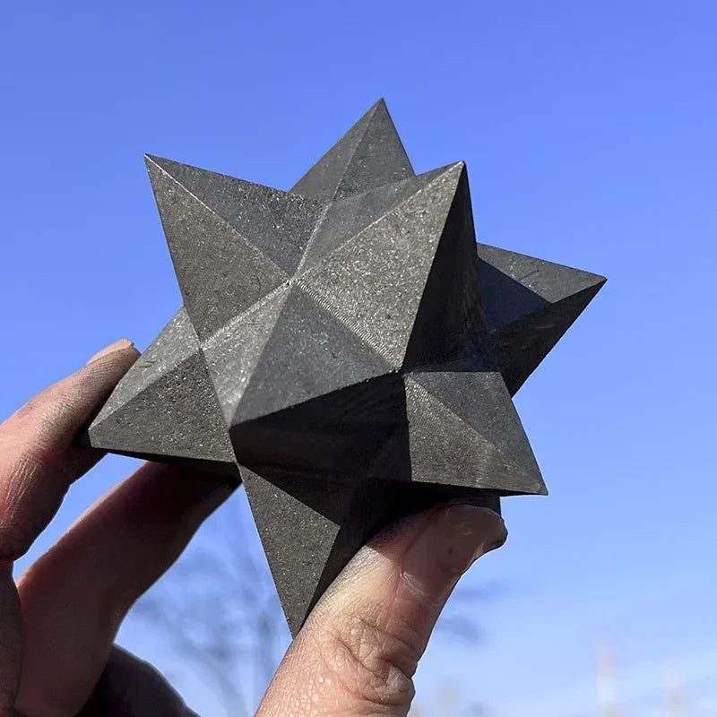 Shungite star against the sky