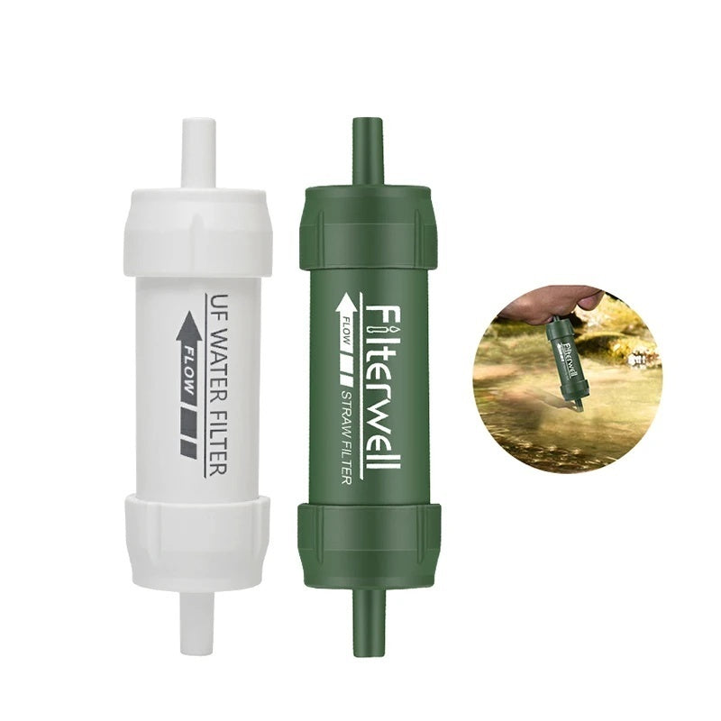 Survival water filter straw