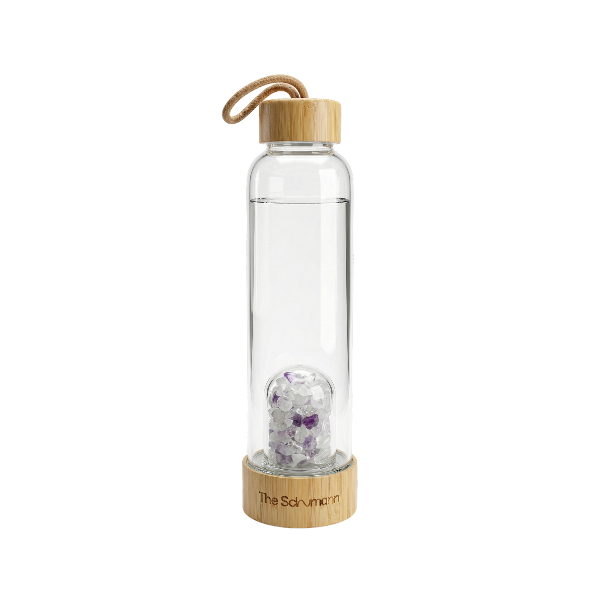 Borosilicate Glass Water Bottle with Crystal Chamber